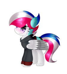Size: 2113x2341 | Tagged: safe, artist:doux-ameri, oc, oc only, oc:silver stars, pegasus, pony, base used, clothes, female, high res, hoodie, mare, simple background, solo, transparent background