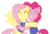 Size: 4472x3000 | Tagged: safe, artist:sollace, fluttershy, pinkie pie, pony, buckball season, g4, my little pony: friendship is magic, .svg available, bipedal, buckball uniform, cute, diapinkes, high res, hug, show accurate, shyabetes, simple background, smiling, transparent background, vector