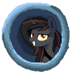 Size: 552x570 | Tagged: safe, artist:acersiii, oc, oc only, oc:luminous siren, pony, unicorn, bust, colored pupils, grin, pixel art, portrait, simple background, smiling, solo, transparent background