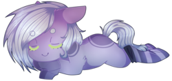 Size: 3703x1764 | Tagged: safe, artist:shiromidorii, oc, oc only, earth pony, pony, clothes, prone, simple background, sleeping, socks, solo, striped socks, transparent background