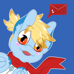 Size: 3000x3000 | Tagged: safe, artist:saralien, oc, oc only, oc:aaren great, earth pony, pony, blushing, clothes, cute, high res, male, simple background, solo