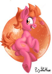 Size: 1009x1421 | Tagged: safe, artist:pajama-ham, oc, oc only, oc:orange slice, earth pony, pony, butt, female, mare, plot, solo