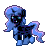 Size: 172x181 | Tagged: safe, artist:venombronypl, nightmare moon, pony, pony town, g4, animated, female, gif, simple background, solo, transparent background, trotting