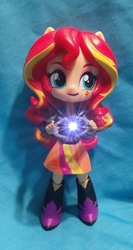 Size: 416x781 | Tagged: safe, artist:giantgeekyrobot, sunset shimmer, equestria girls, g4, doll, equestria girls minis, eqventures of the minis, female, irl, matrix of leadership, photo, toy, transformers
