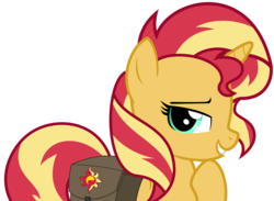 Size: 2325x1700 | Tagged: safe, artist:keronianniroro, sunset shimmer, pony, unicorn, g4, bag, female, mare, raised hoof, saddle bag, simple background, solo, transparent background, vector