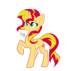 Size: 1024x937 | Tagged: safe, artist:mizuunie, sunset shimmer, pony, unicorn, g4, cute, female, mare, raised hoof, simple background, solo, transparent background