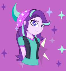 Size: 1085x1169 | Tagged: safe, artist:rebeeccadesings, starlight glimmer, equestria girls, equestria girls specials, g4, my little pony equestria girls: mirror magic, beanie, clothes, cute, female, glimmerbetes, hat, smiling, solo, vest