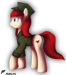 Size: 1400x1600 | Tagged: safe, artist:datponypl, oc, oc only, oc:pola, pony, clothes, hat, solo, uniform