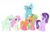 Size: 10000x6339 | Tagged: safe, artist:bubblestormx, idw, fleetfoot, lemon zest, starlight glimmer, sunflower (g4), twinkleshine, vapor trail, alicorn, earth pony, pegasus, pony, unicorn, g4, absurd resolution, alicornified, alternate universe, race swap, show accurate, simple background, starlicorn, transparent background