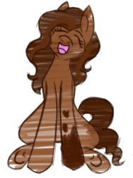Size: 1500x2000 | Tagged: safe, artist:stereo-of-the-heart, oc, oc only, oc:chocolate serenity, earth pony, pony, eyes closed, female, mare, simple background, sitting, solo, transparent background