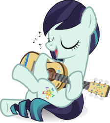 Size: 2392x2668 | Tagged: safe, artist:jhayarr23, coloratura, pony, g4, eyes closed, female, guitar, high res, mare, music notes, musical instrument, rara, simple background, singing, sitting, smiling, solo, transparent background, vector