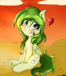 Size: 1280x1455 | Tagged: safe, artist:freefraq, oc, oc only, oc:flower, pegasus, pony, heart, smiling, solo