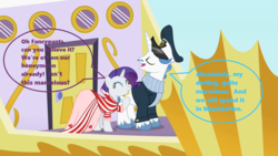 Size: 1280x720 | Tagged: safe, edit, edited screencap, screencap, fancypants, rarity, pony, g4, season 2, sweet and elite, becoming popular, female, honeymoon, husband and wife, male, married couple, ship:raripants, shipping, straight, yacht