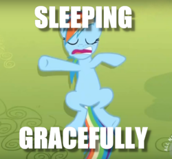 Size: 683x632 | Tagged: safe, edit, edited screencap, screencap, rainbow dash, pegasus, pony, g4, cropped, eyes closed, female, image macro, majestic as fuck, mare, meme, sleeping, snoring, solo