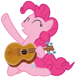 Size: 5035x5122 | Tagged: safe, artist:timeymarey007, pinkie pie, earth pony, pony, g4, honest apple, .svg available, ^^, absurd resolution, eyes closed, female, guitar, simple background, solo, transparent background, vector