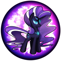 Size: 2539x2539 | Tagged: safe, artist:flamevulture17, nightmare rarity, pony, unicorn, g4, commission, female, high res, looking at you, mare, slit pupils, smiling, solo
