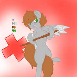 Size: 1000x1000 | Tagged: safe, artist:silverstrings, oc, oc only, oc:silver strings, pegasus, pony, healer, male, medic, solo, stallion