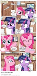 Size: 3355x6773 | Tagged: safe, artist:perfectblue97, pinkie pie, princess celestia, princess luna, twilight sparkle, alicorn, earth pony, pony, comic:without magic, g4, absurd resolution, bathroom, blank flank, comic, constipated, earth pony twilight, floppy ears, golden oaks library, implied pooping, pinkamena diane pie, poster, sitting on toilet, toilet, toilet paper roll, wide eyes