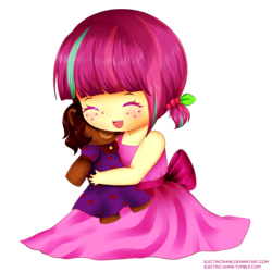 Size: 1000x1000 | Tagged: safe, artist:electricshine, artist:mina, sour sweet, equestria girls, g4, my little pony equestria girls: friendship games, baby, female, simple background, solo, teddy bear, transparent background, younger