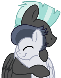Size: 330x418 | Tagged: safe, artist:mlpfimlover97, rumble, thunderlane, pegasus, pony, g4, base used, brotherly love, brothers, cute, eyes closed, hug, male, sibling, sibling love, siblings, simple background, stallion, white background
