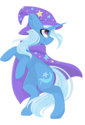 Size: 2048x3000 | Tagged: safe, artist:cinnamontee, trixie, pony, unicorn, g4, cape, clothes, female, hat, high res, mare, rearing, simple background, solo, transparent background, trixie's cape, trixie's hat