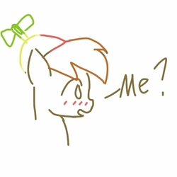 Size: 500x500 | Tagged: safe, artist:吴橘, button mash, pony, g4, blushing, colt, foal, hat, male, propeller hat