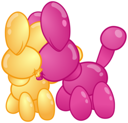 Size: 3125x3000 | Tagged: safe, artist:cheezedoodle96, derpibooru exclusive, brian, oc, oc:britney, pony, g4, my little pony: the movie, .svg available, balloon, balloon animal, bribri, canon x oc, cargo ship, cuddling, eye contact, female, high res, looking at each other, male, nuzzling, shipping, simple background, straight, svg, transparent background, vector