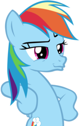 Size: 2359x3709 | Tagged: safe, artist:frownfactory, rainbow dash, pegasus, pony, g4, not asking for trouble, .svg available, backwards cutie mark, female, high res, simple background, smug, solo, svg, transparent background, vector