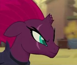 Size: 400x338 | Tagged: safe, screencap, tempest shadow, pony, unicorn, g4, my little pony: the movie, armor, broken horn, cropped, eye scar, female, horn, mare, scar, solo