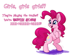 Size: 1900x1450 | Tagged: safe, artist:heir-of-rick, pinkie pie, earth pony, pony, g4, cute, dialogue, diapinkes, female, rearing, solo, wide eyes
