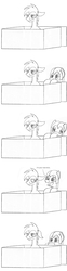 Size: 882x3579 | Tagged: safe, artist:dsb71013, oc, oc only, oc:night cap, oc:static signal, pony, comic, grumpy, monochrome