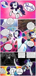 Size: 720x1500 | Tagged: safe, artist:swev, rarity, pony, g4, maud pie (episode), my little pony: friendship is magic, behind the scenes, book, clothes, comic, concentrating, confident, dialogue, dress, faic, gem, magic, mannequin, meta, scrunchy face, smiling, surprised, writer