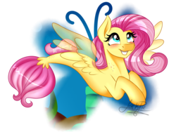 Size: 2000x1500 | Tagged: safe, artist:jack-pie, fluttershy, pegasus, seapony (g4), g4, my little pony: the movie, blushing, bubble, clothes, cute, digital art, dorsal fin, female, fin wings, fins, fish tail, flowing mane, green eyes, looking up, mare, ocean, pink mane, seaponified, seapony fluttershy, seaweed, see-through, shyabetes, signature, simple background, smiling, solo, species swap, spread wings, swimming, tail, transformation, transparent background, underwater, water, wings