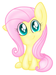 Size: 2048x2732 | Tagged: safe, artist:prismaticstars, fluttershy, pony, g4, female, head tilt, high res, looking at you, simple background, sitting, smiling, solo, transparent background