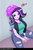 Size: 1930x2953 | Tagged: safe, artist:clouddg, starlight glimmer, human, equestria girls, equestria girls specials, g4, my little pony equestria girls: mirror magic, arms, beanie, breasts, bust, busty starlight glimmer, clothes, eyelashes, eyeshadow, female, fingers, hand, happy, hat, jeans, legs, lipstick, long hair, looking at you, makeup, pants, ripped jeans, ripped pants, shirt, short sleeves, simple background, sitting, smiling, solo, teenager, torn clothes, watch, wristwatch