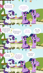 Size: 1280x2168 | Tagged: safe, artist:hakunohamikage, rarity, twilight sparkle, alicorn, pony, ask-princesssparkle, g4, ask, askpinytwilight, blushing, implied lesbian, implied rarilight, implied shipping, sitting, tumblr, twilight sparkle (alicorn)