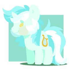 Size: 1022x1034 | Tagged: dead source, safe, artist:kotoink, lyra heartstrings, pony, unicorn, g4, abstract background, female, lineless, smiling, solo, transparent background