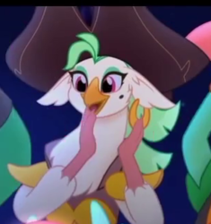 Size: 305x324 | Tagged: safe, screencap, captain celaeno, bird, ornithian, anthro, g4, my little pony: the movie, cropped, parrot pirates, solo focus