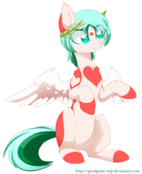Size: 1024x1254 | Tagged: safe, artist:php146, oc, oc only, oc:miu, pegasus, pony, colored pupils, colored wings, female, laurel wreath, mare, simple background, sitting, solo, transparent background