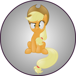 Size: 3500x3500 | Tagged: safe, artist:lakword, applejack, earth pony, pony, g4, :t, confused, cute, female, frown, high res, mare, raised eyebrow, simple background, sitting, solo, stare, transparent background, unamused