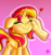 Size: 2800x3000 | Tagged: safe, artist:katakiuchi4u, sunset shimmer, human, pony, unicorn, g4, blushing, cute, disembodied hand, eyes closed, female, hand, heart, high res, mare, petting, shimmerbetes, simple background, smiling