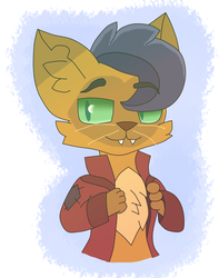 Size: 3000x3800 | Tagged: safe, artist:monikasxd, capper dapperpaws, abyssinian, cat, anthro, g4, my little pony: the movie, chest fluff, clothes, high res, male, solo