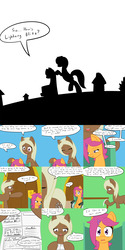 Size: 2400x4800 | Tagged: safe, artist:jake heritagu, scootaloo, oc, oc:sandy hooves, pony, ask pregnant scootaloo, g4, adoption, comic, high res, wheelchair