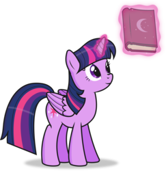 Size: 6761x6961 | Tagged: safe, artist:biel56789, twilight sparkle, alicorn, pony, g4, absurd resolution, alternate hairstyle, book, magic, simple background, telekinesis, transparent background, twilight sparkle (alicorn), vector