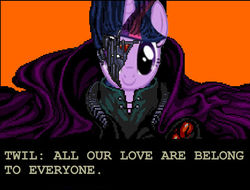 Size: 605x461 | Tagged: safe, twilight sparkle, pony, g4, all your base are belong to us, meme, zero wing