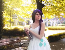 Size: 1024x789 | Tagged: safe, artist:moonskillx, rarity, human, g4, clothes, cosplay, costume, dress, irl, irl human, photo, solo