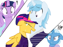 Size: 1024x764 | Tagged: safe, artist:cheyennethepony, trixie, twilight sparkle, oc, alicorn, pony, unicorn, g4, alicorn oc, base used, brother and sister, female, incest, lesbian, magical lesbian spawn, male, mare, oc x oc, offspring, offspring shipping, parent:flash sentry, parent:trixie, parent:twilight sparkle, parents:flashlight, parents:twixie, ship:twixie, shipping, twilight sparkle (alicorn)