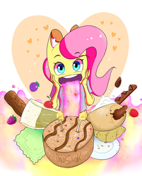 Size: 1450x1800 | Tagged: safe, artist:0ndshok, fluttershy, anthro, g4, cake, female, food, mouth watering, pastry, solo, vomit, vomiting