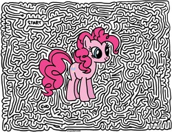 Size: 911x700 | Tagged: safe, artist:ericjeckert, pinkie pie, earth pony, pony, g4, female, maze, solo