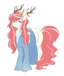 Size: 3843x4512 | Tagged: safe, alternate version, artist:mamachubs, edit, oc, oc only, oc:iliana hikari, kirin, pony, absurd resolution, antlers, clothes, cloven hooves, female, flower, flower in tail, kimono (clothing), scales, simple background, smiling, solo, transparent background